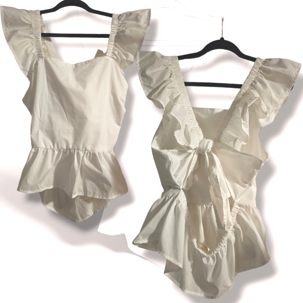 White flair blouse